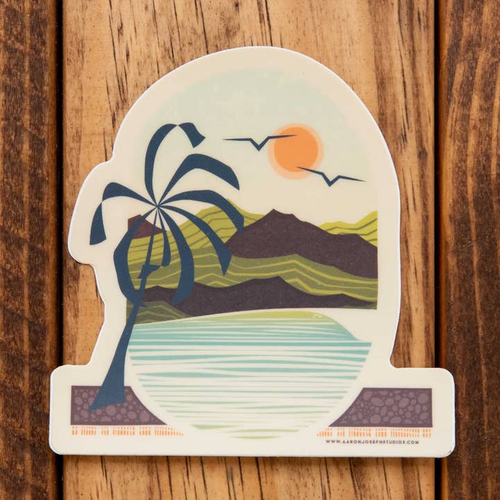 Tropical Vinyl Sticker for wholesale by Aaron Joseph Studios