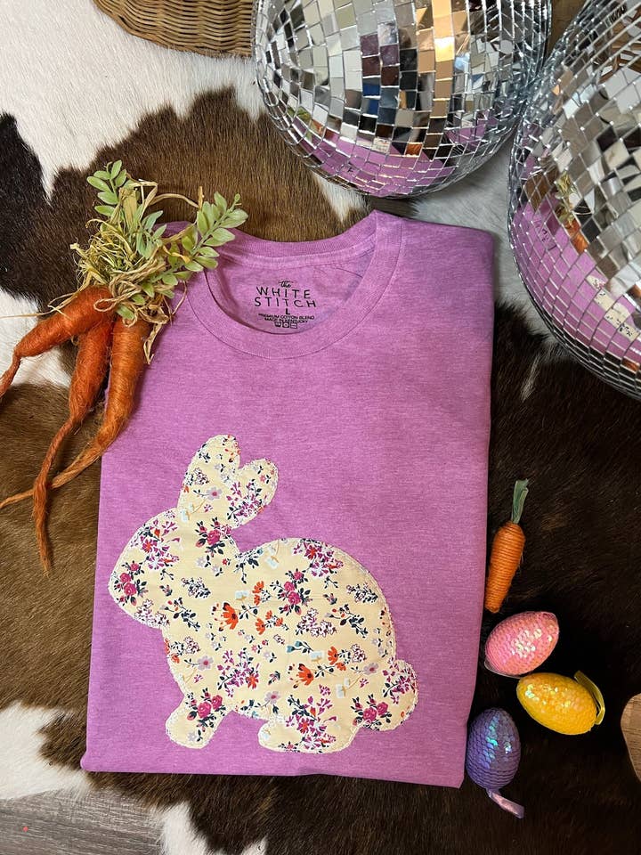 Floral Bunny | Handmade | Purple for wholesale by The White Stitch