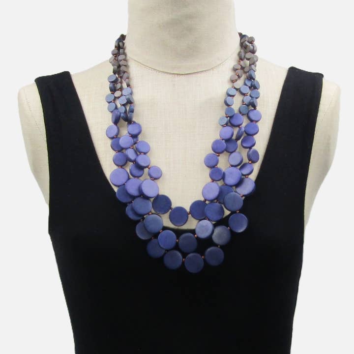 Mystic 3 strand gradient purple metal free necklace for wholesale by Katie and Company