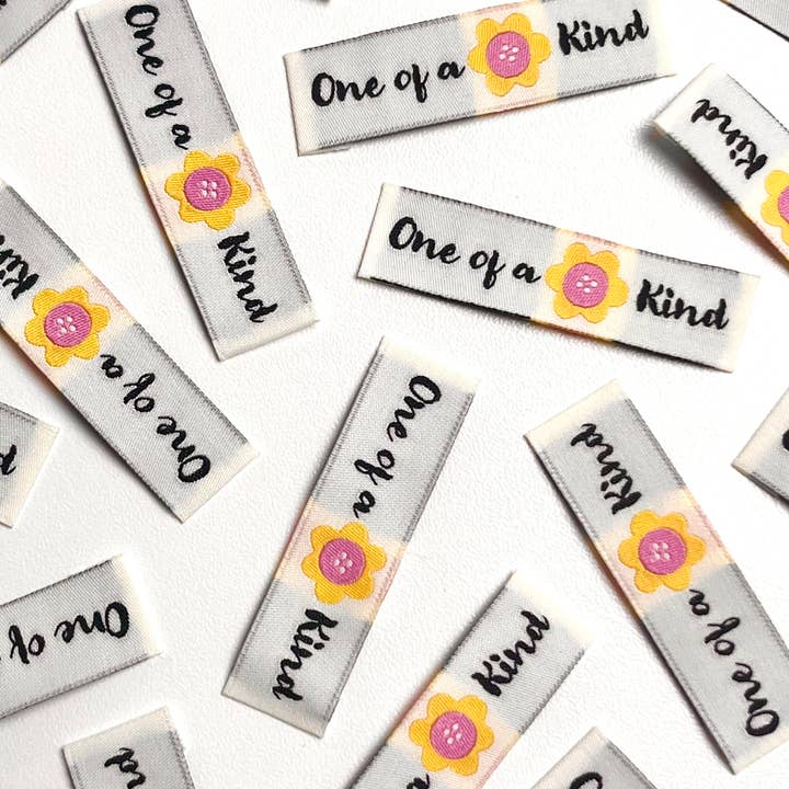 Two Stitches Patterns - Wholesale Craft Supplies - One of A Kind - Sewing Woven Clothing Label Tags -4 Pack