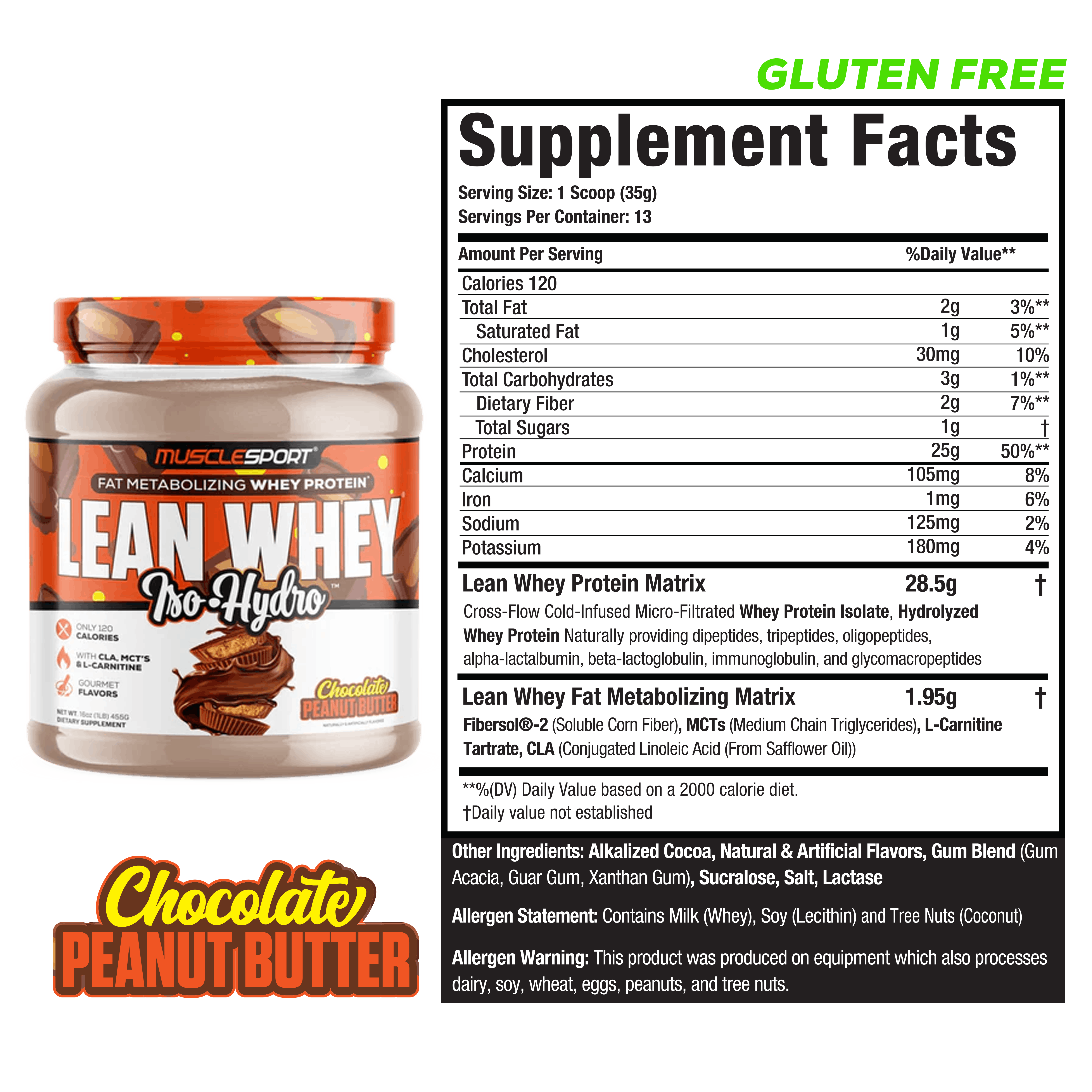 MuscleSport - Wholesale Protein/Superfood Powder - Lean Whey™ Iso Hydro Gourmet Protein 1lb24
