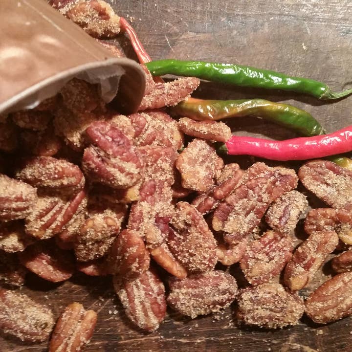 BOURBON BACON PECANS HOT BATCH for wholesale by Grown Wild Foods