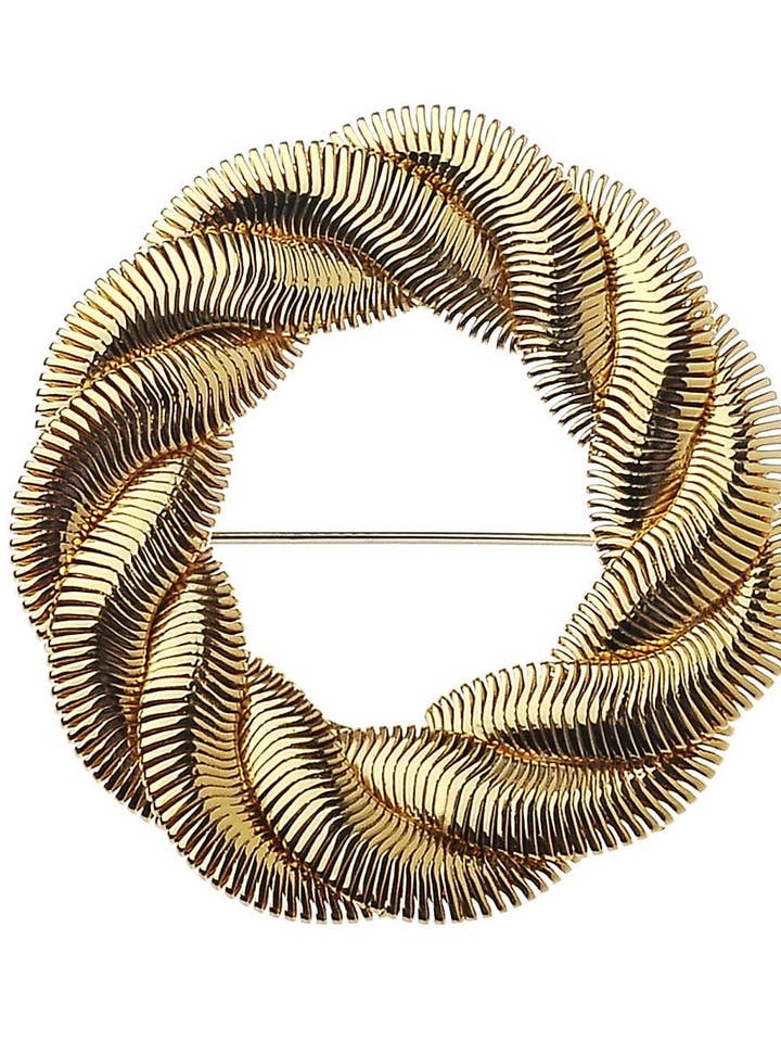 Sleek Serpent Elegance Round Cutout Brooch for wholesale by Oceanic Jewellers - Majique London