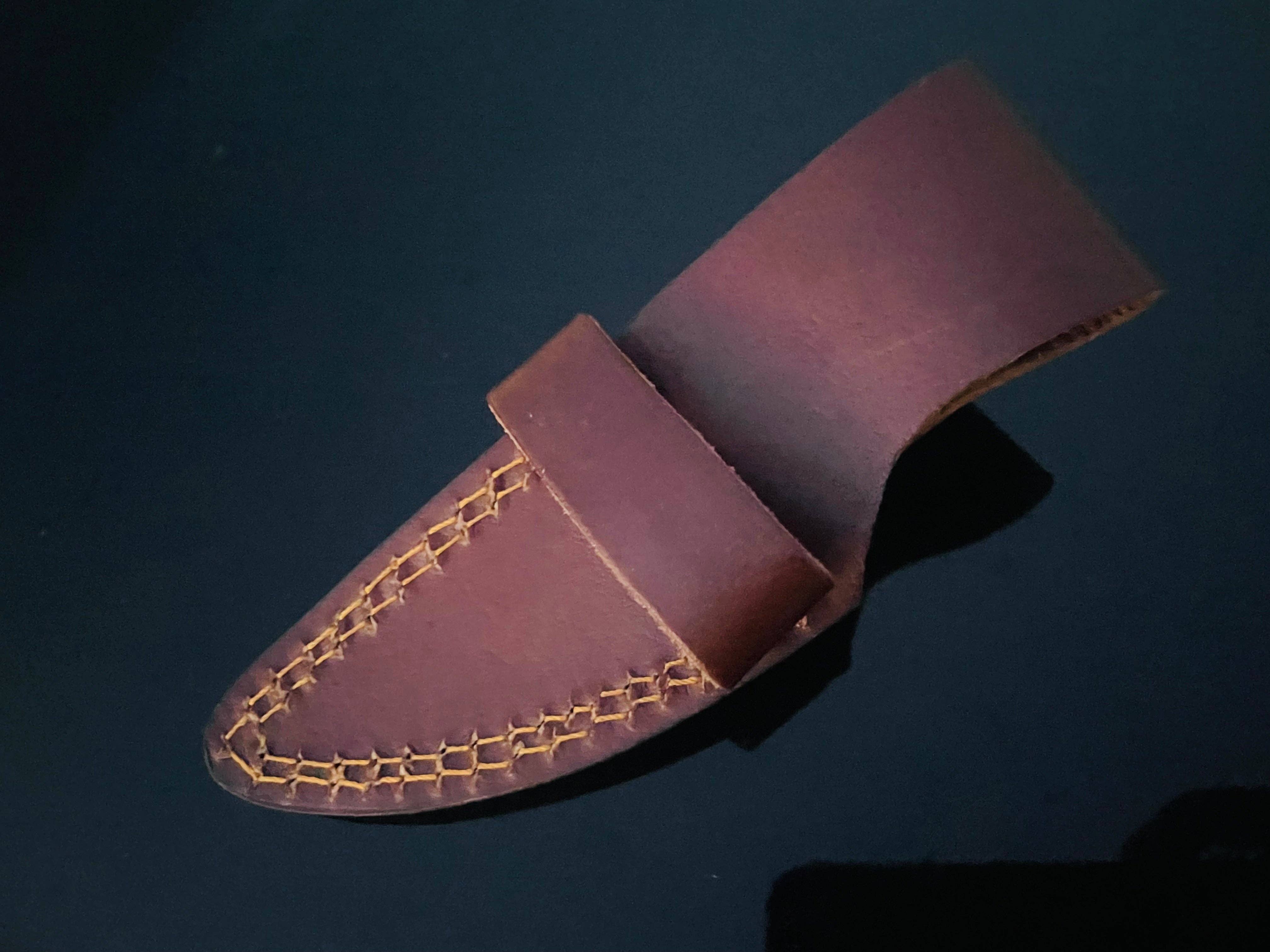 Titan International - Wholesale Pocket Knife/Holder - DAMASCUS STEEL FIXED BLADE KNIFE WITH WALNUT & STAG HORN HAN7