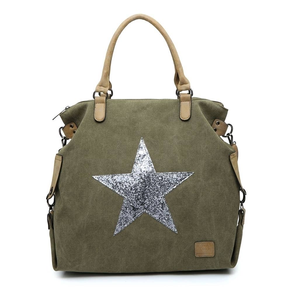 House of Milano - Wholesale Tote Bag - Women's - 2253 Large Canvas Star Bags9