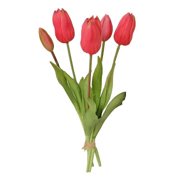 Artificial Natural Feel Tulip Flower Bundle - 6 colors, 16" for wholesale by Will's Company