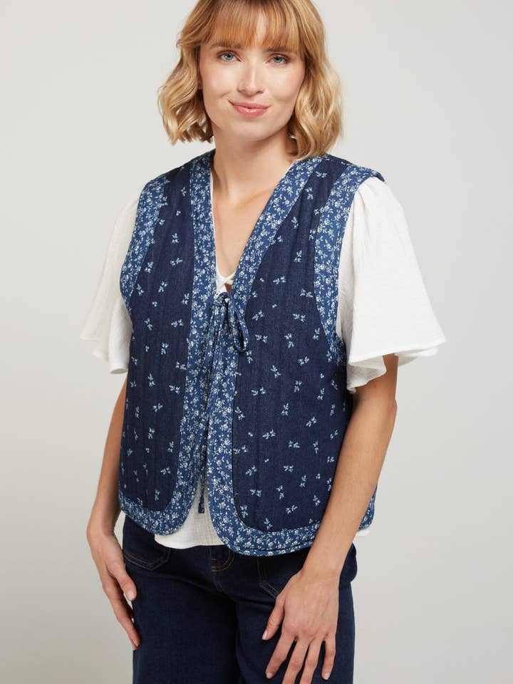 BANDANA - Colete de Ganga Sem Mangas com Dupla Estampa por atacado de Andy & Lucy