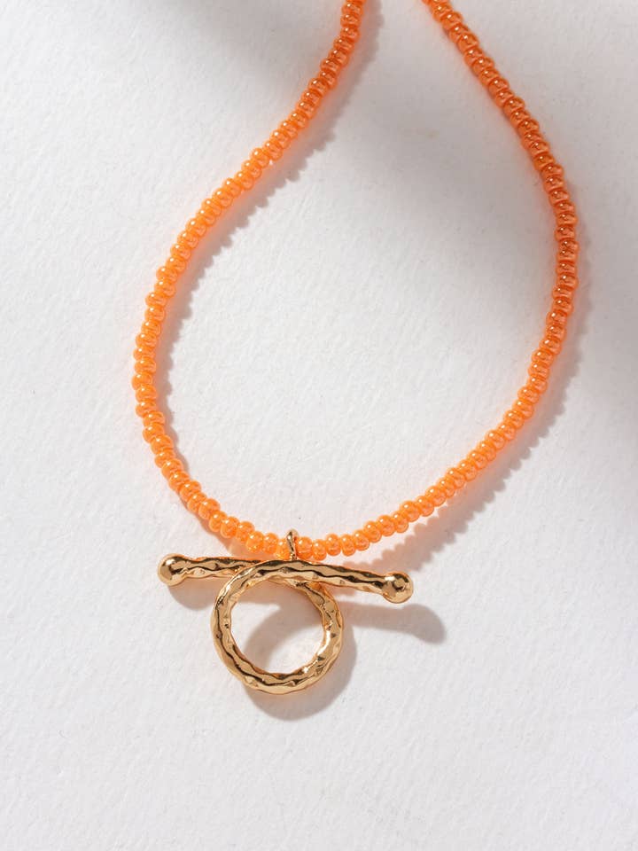 What's Your Hue? Necklace - Tangerine for wholesale by Luna Norte