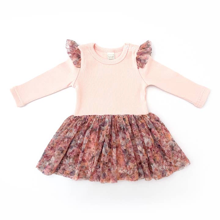 Tulle Flutter Long Sleeve Tutu Onesie - MADISON for wholesale by With Love for Kids