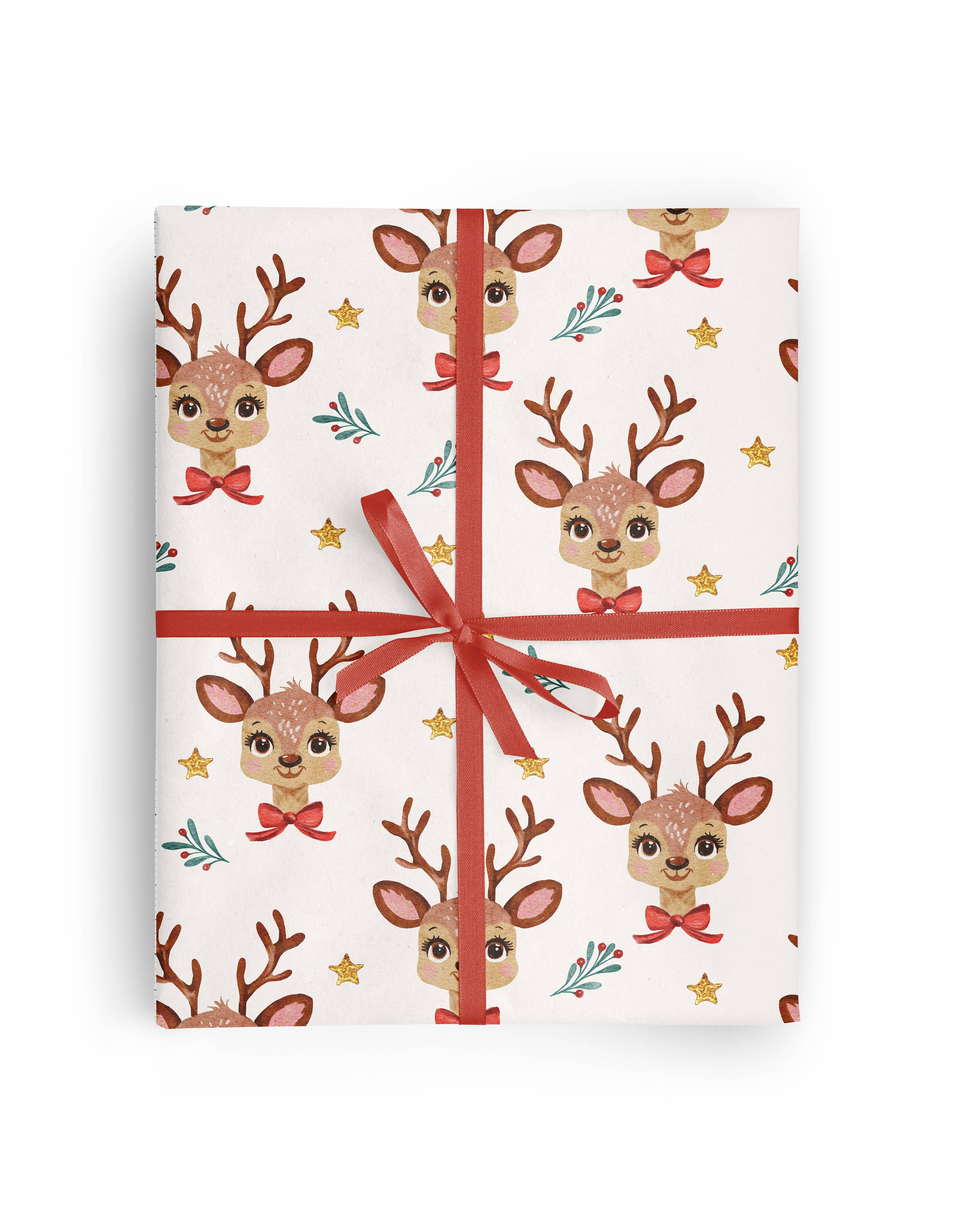 Vivie and Ash - Wholesale Wrapping Paper Roll - Christmas Reindeer Wrapping Paper Roll 1