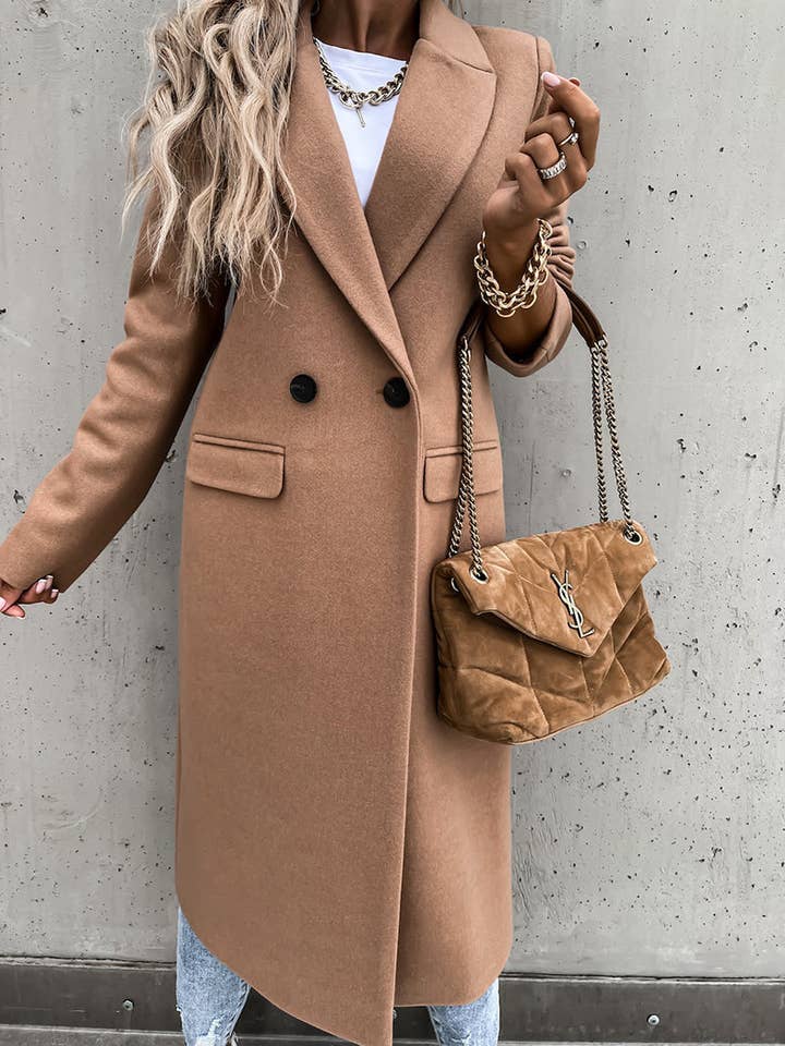 Manteau long à double boutonnage pour la vente par safistyle
