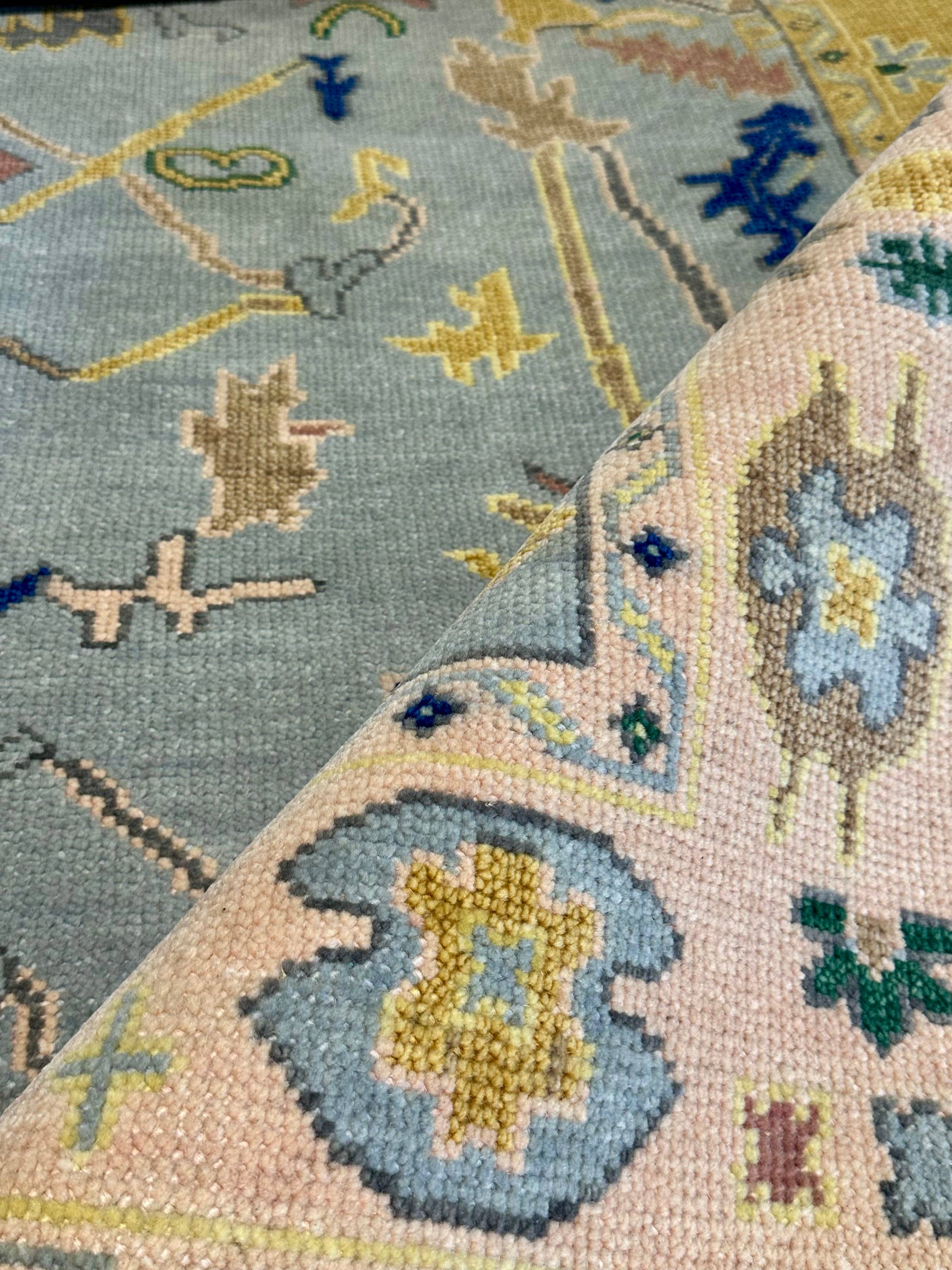 Banana Manor Rug Co. - Wholesale Area Rug - Sharon Ventura  5x7 Sky Blue Hand-Knotted Oushak Rug0