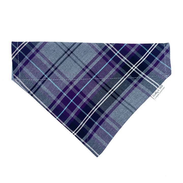 Purple/Grey Tartan Dog Bandana for wholesale by Barkley and Fetch