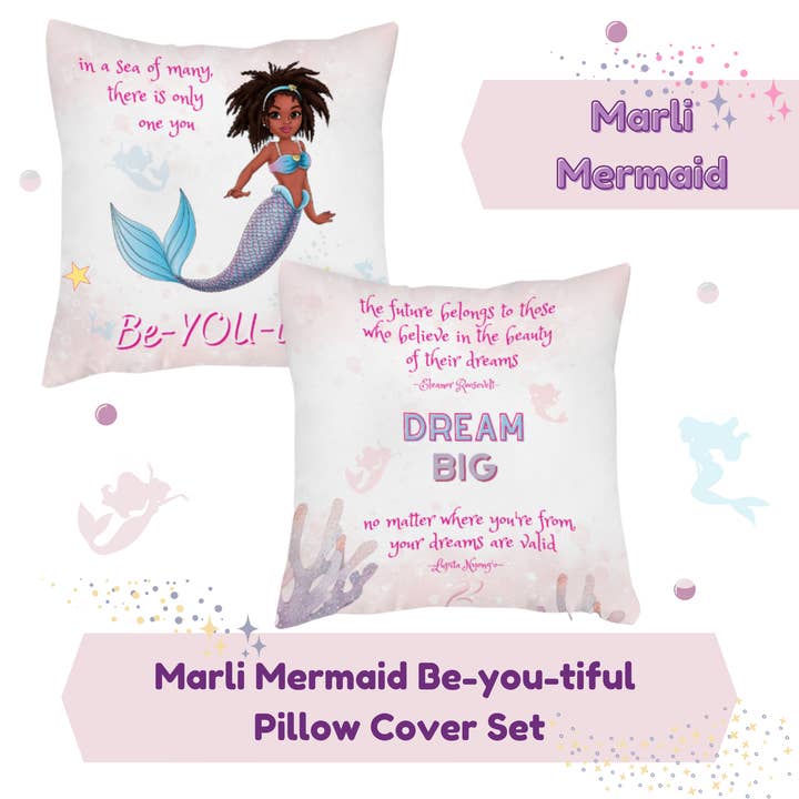 Lynn and Jade Mermaid Pillow Cover Set - 18x18 inches for wholesale by Lynn and Jade