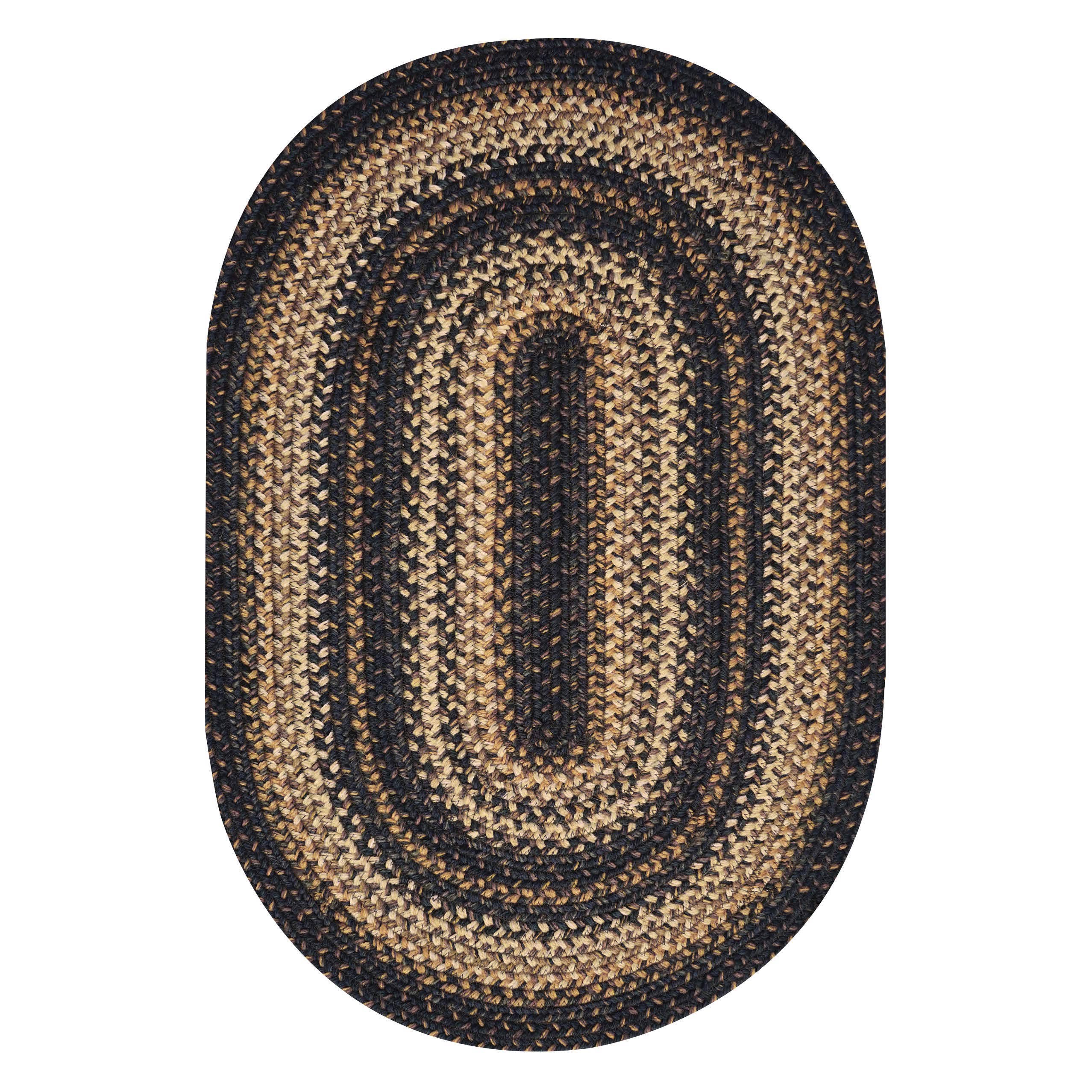 Homespice Decor – wholesale Area rug – Kilimanjaro Non-Shedding Jute Braided Rugs, Black and Tan0