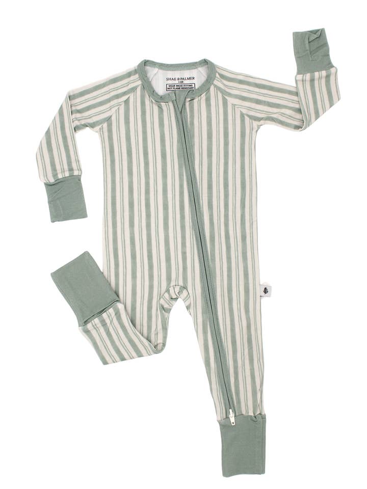 Studio Stripe - Green Haze - Baby Romper for wholesale by Shae & Palmer