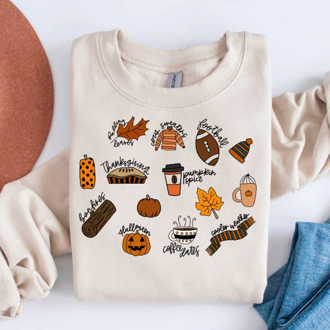 All Things Fall | Camiseta gráfica My Favorite Fall Things para venta al por mayor de Southern Comfort Boutique