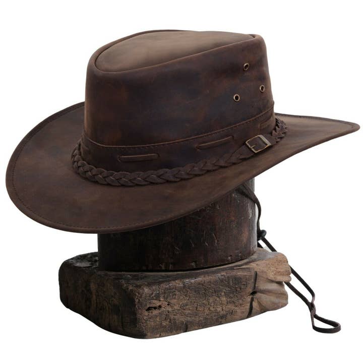 Leather Cowboy Hat Genuine Leather Hat Wide Brim Western Hat for wholesale by Lesa collection