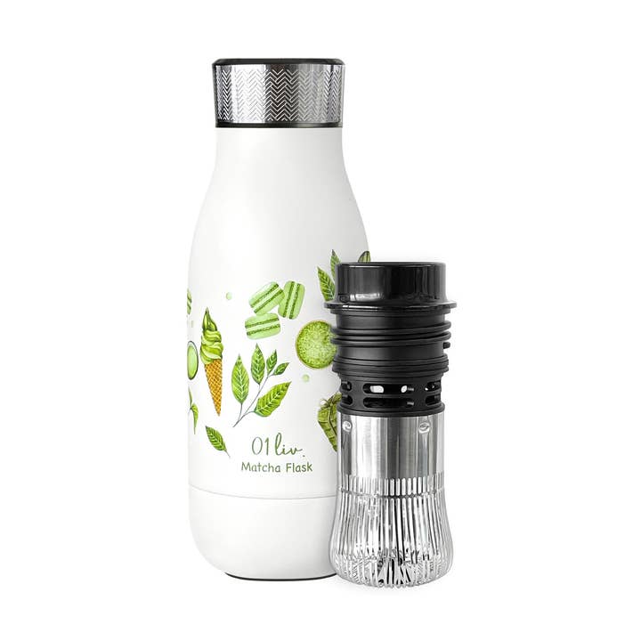 350ml/11oz Stainless Steel Matcha Flask White for wholesale by 01living Ltd