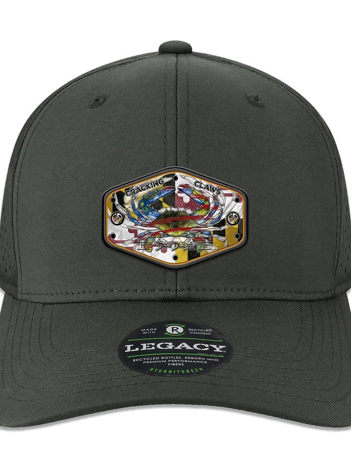 Maryland Ameri Blue Crab Performance Black Hat for wholesale by David Dunleavy