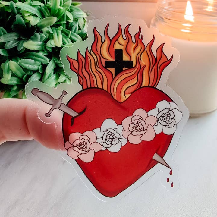 Cuore Immacolato di Maria Adesivo Trasparente per la vendita all'ingrosso da parte di worthy of Agape