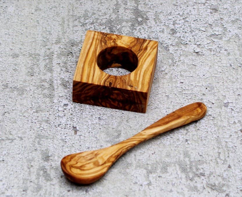 DAGDEG - Vendita all'ingrosso Portauovo - Portauovo con cucchiaio in legno d'olivo0