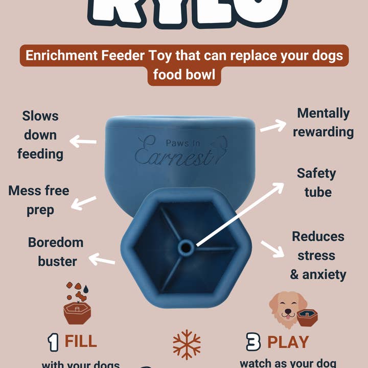 Paws in Earnest - Wholesale Pet bowl – Cat/dog - Rylo - Dog Enrichment Slow Feeder Toy - Pet Interactive Toy.5