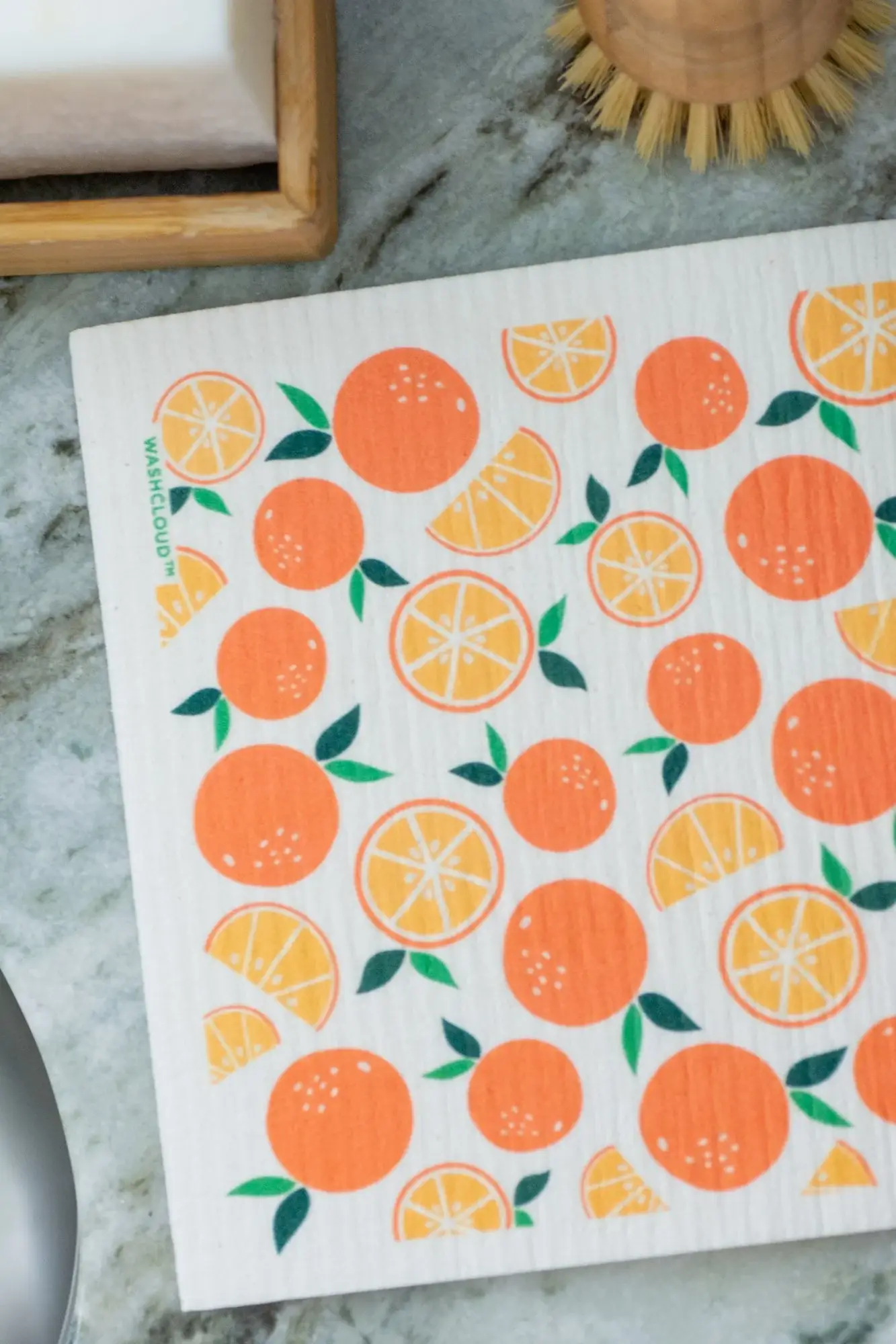 No Tox Life - Wholesale Dishcloth - WASHCLOUD® CITRUS SUNRISE - ORANGES Swedish Dish Cloth - No Tox Life0