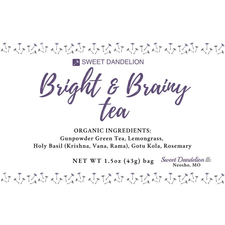 Bright & Brainy Tea for wholesale by Sweet Dandelion, llc