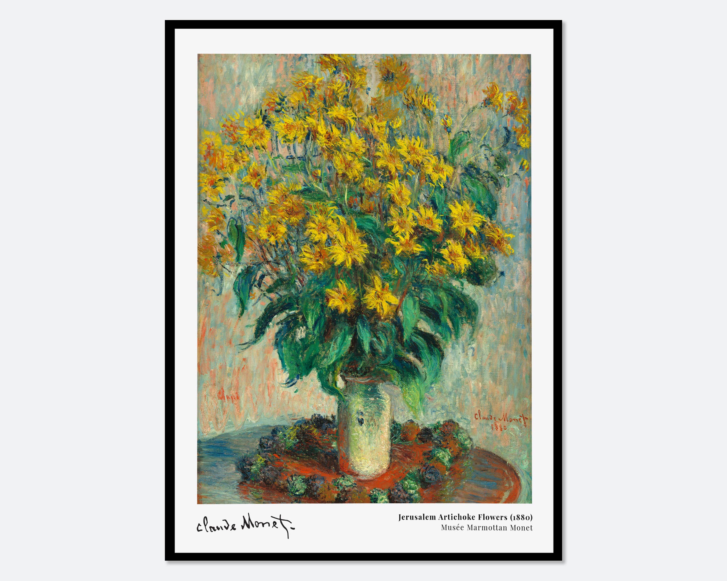 Sugar & Canvas - Wholesale Art Print - Monet Jerusalem Artichoke Flowers 1880 Vintage Art Print N170