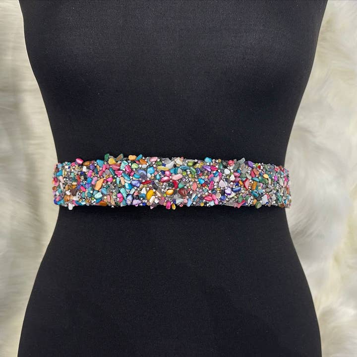 Invitadissimas - Wholesale Belt - Women's - Rigid belt with stones B00102