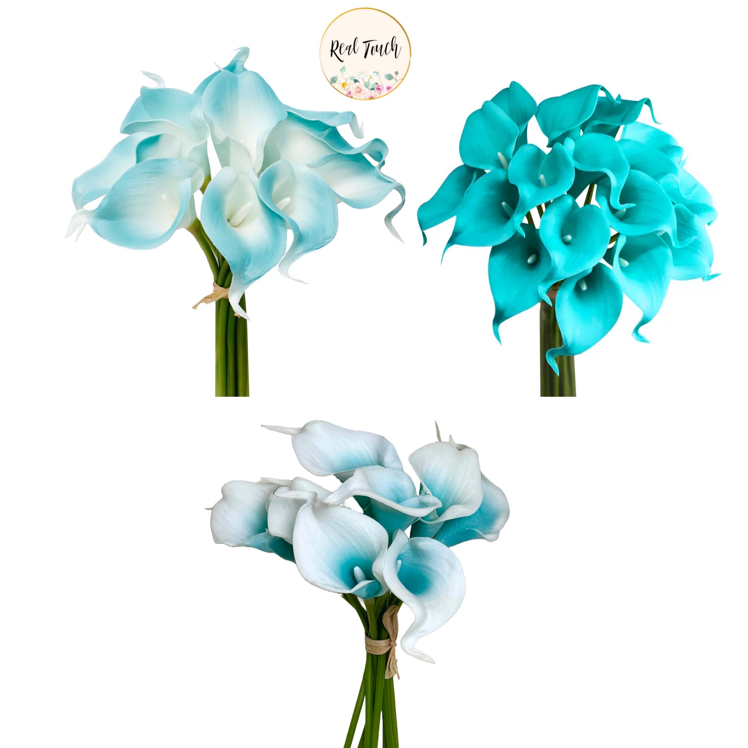 Angel Isabella - Vente Fleurs artificielles - Paquet de 10 tiges Real Touch en PU Calla Lily-14"6