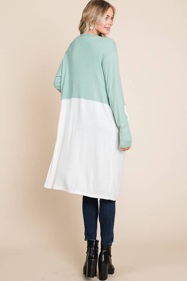 Culture Code – Engroshandel Cardigan - Dame – CHD1348LA - FARVEBLOK HALV DUSTER19