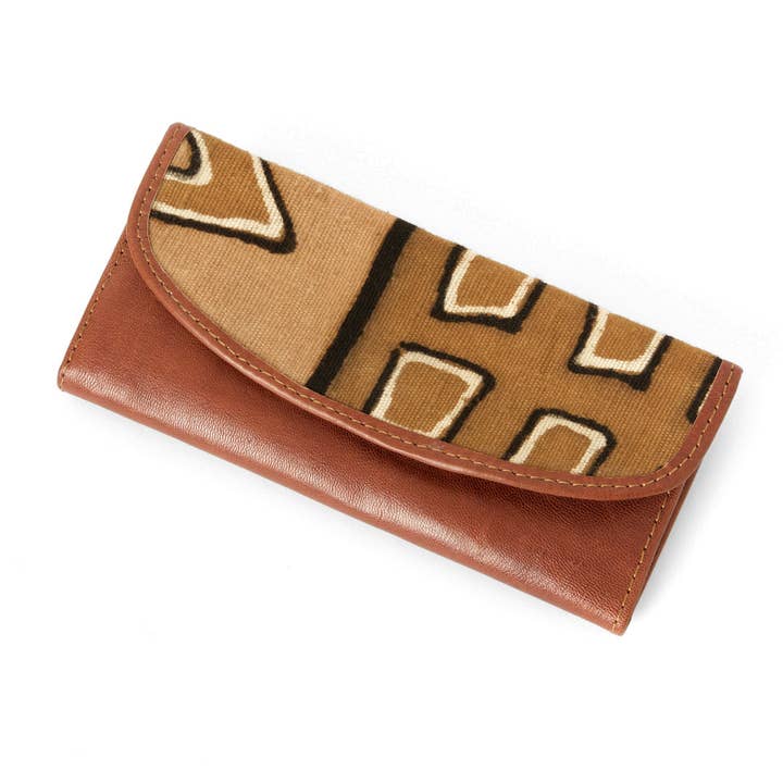 Swahili | AFRICAN MODERN - Wholesale Wallet - Women's - Brown Mudcloth & Leather Women's Wallet