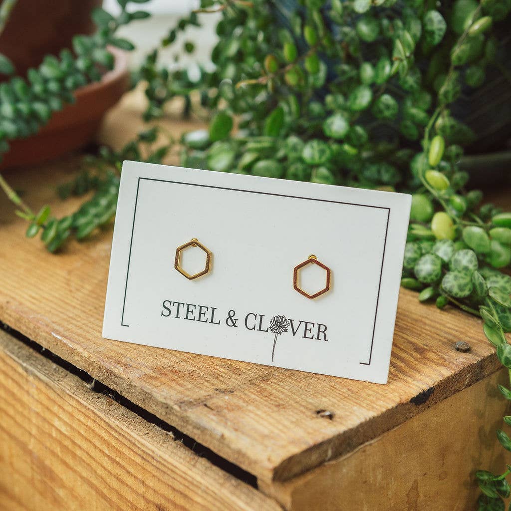 Steel & Clover – wholesale Stud/post earrings – Hexagon Stud Earrings