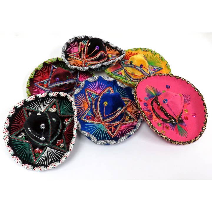 El Paso Saddleblanket - Wholesale Party Hat/Crown - Colorful 5"-6" Mini Mexican Sombreros !