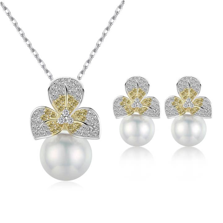 Spring Spirit Edison Perlen Ohrringe & Halskette Set für den Großhandel von Timeless Pearl