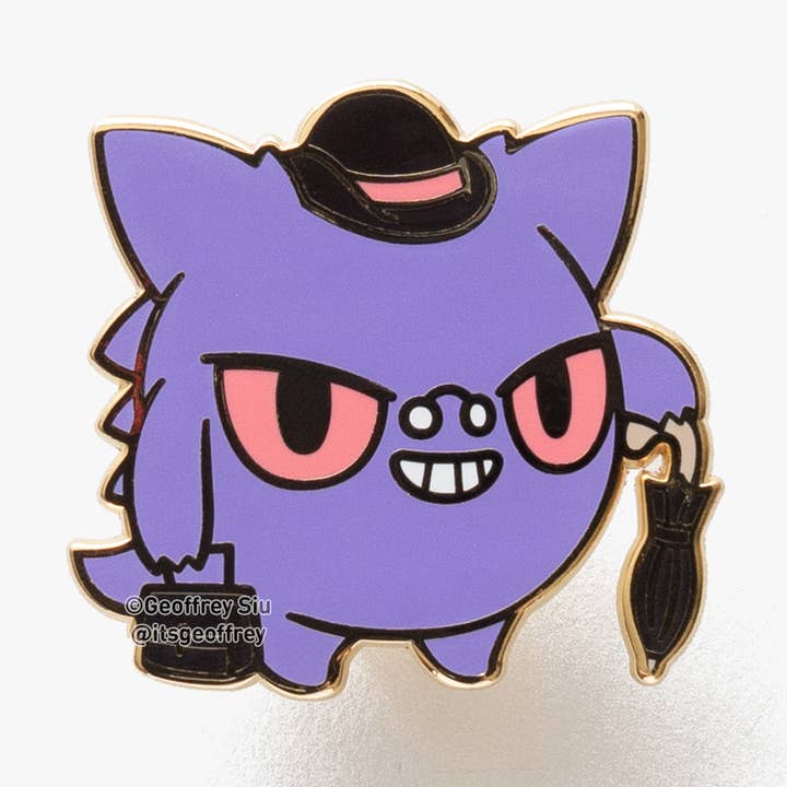 Gengarious Pin (1.5") for wholesale by Geoffrey Siu Art LLC