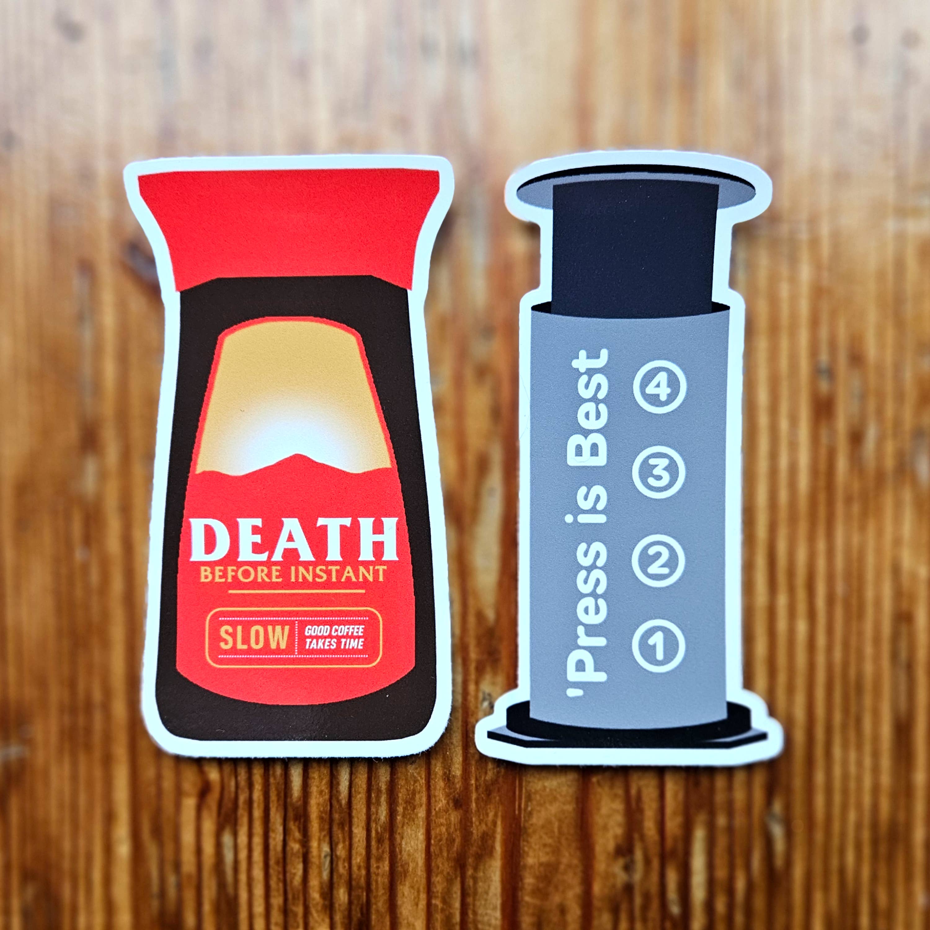 OR8DESIGN – wholesale Phone & laptop stickers – Sticker - Death Before Instant (coffee series)1