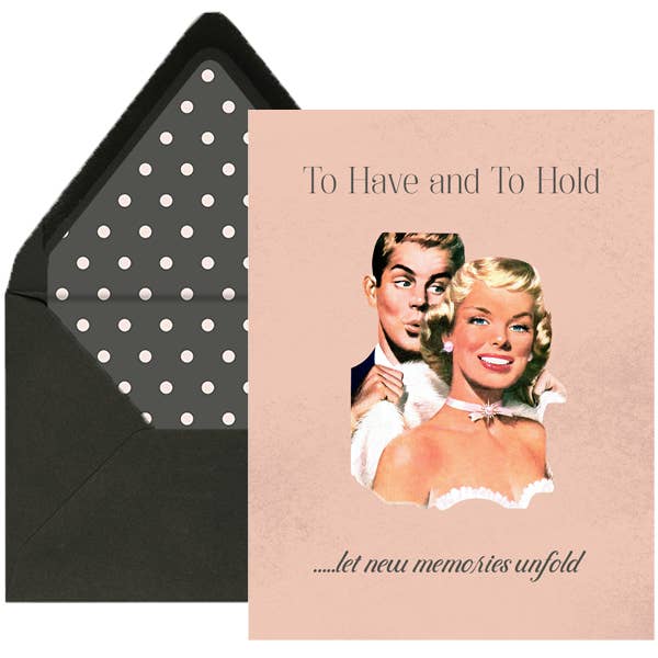 Vintage Couple To Have and To Hold Wedding Card for wholesale by Mod Lounge Paper Company