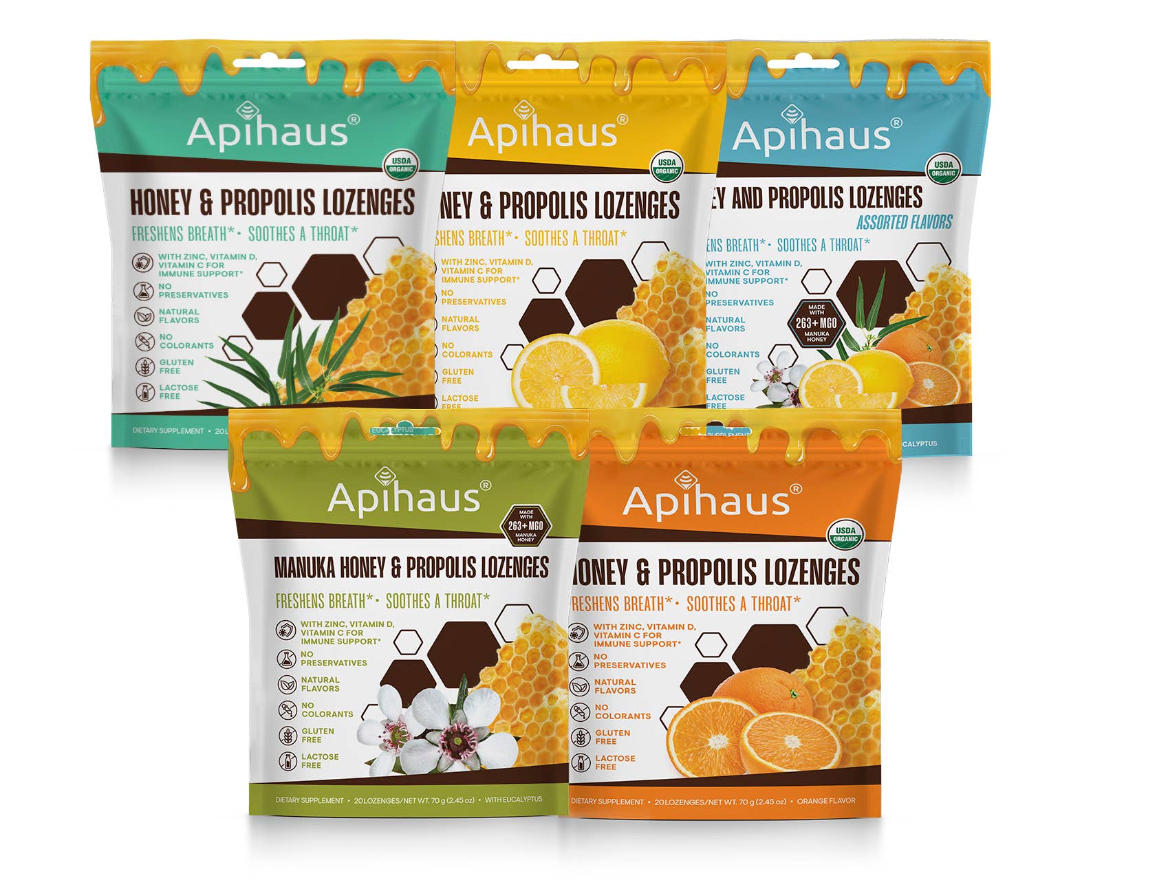 Vando Naturals - Wholesale Lozenges/Cough Drops - Apihaus Honey and Propolis Lozenges with Eucalyptus  20 pcs7