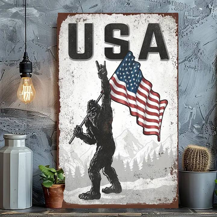 Big Foot USA Metal Sign for wholesale by Bad Bunny Designs