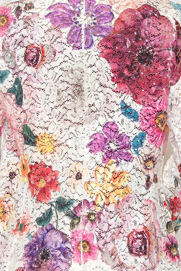 Glam Sequin Embellished Lace Blazer Jacket- 4800IV PURPLE FL for wholesale on Faire3