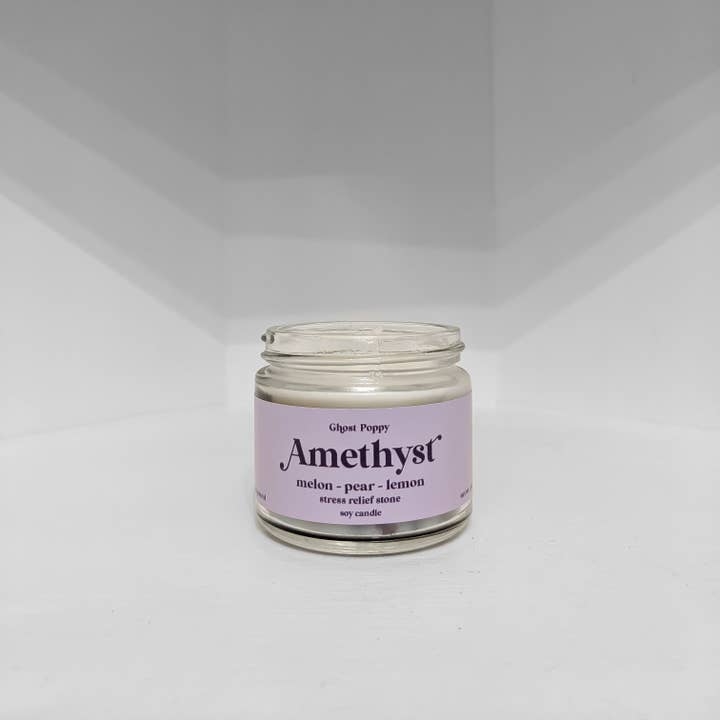 Ghost Poppy - Wholesale Jar/Filled Candle - Amethyst Mini Candle