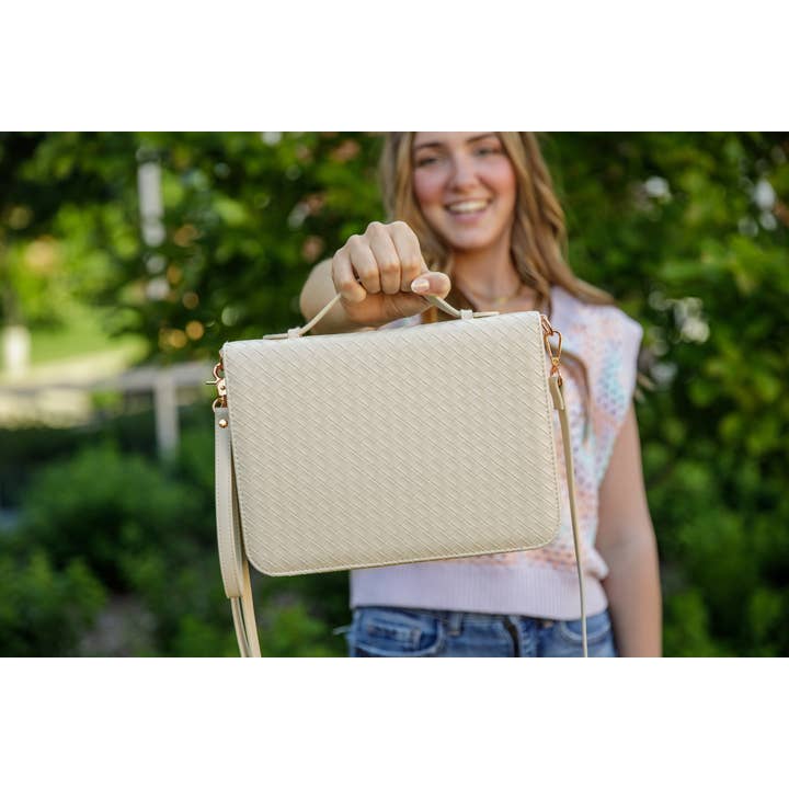 Ever, AJ - Wholesale Bible Cover - Bible Cover, Weave Bible Case, Crossbody PEARL5