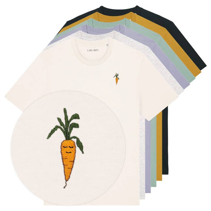 T-shirt brodé – Carotte pour la vente par LIGARTI