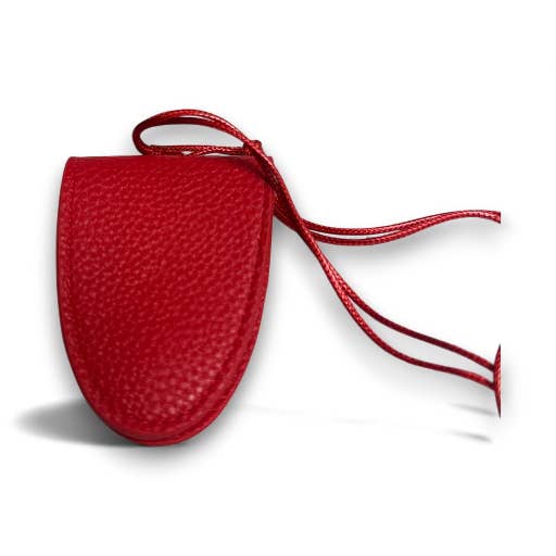 RUBY RED GLASSES LEATHER PU NECKLACE CARRIER AC-0016 for wholesale by Simply Jewels