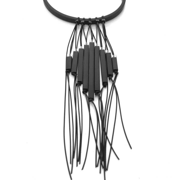 CHICAGO rubber and acrylic necklace BLACK&WHITE line for wholesale by ALEX+SVET