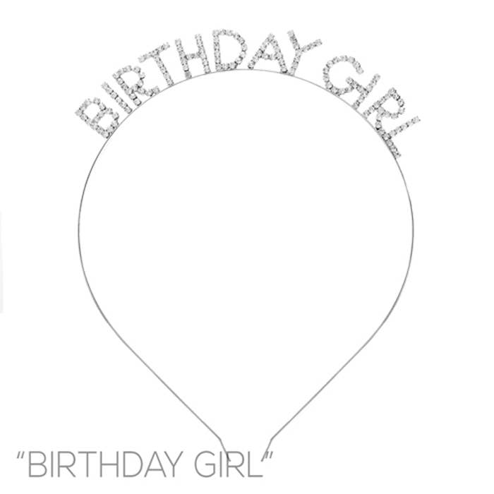 Crystal "Birthday Girl" Head Band for wholesale by Peaceful Village Inc.