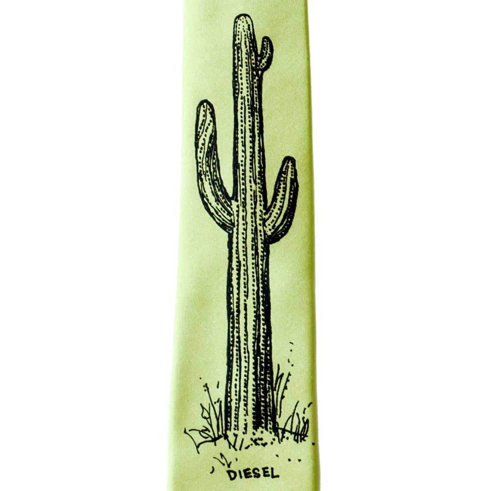 Cinder + Salt - Wholesale Necktie - Men's - Cactus Skinny Tie - Lime Green3